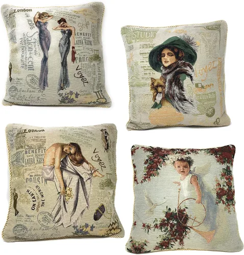 Vista 5 de Tache - Funda de cojín vintage de 18 x 18 pulgadas, cuadrada, modelo parisino francés, 1 pieza