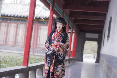 Vista 4 de Disfraz de anime kimono para cosplay, vestido de Lolita