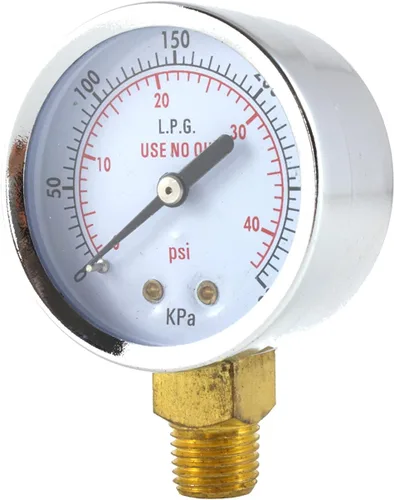Vista 2 de SÜA - Manómetro de baja presión para regulador de propano 0-40 psi - 2 pulgadas