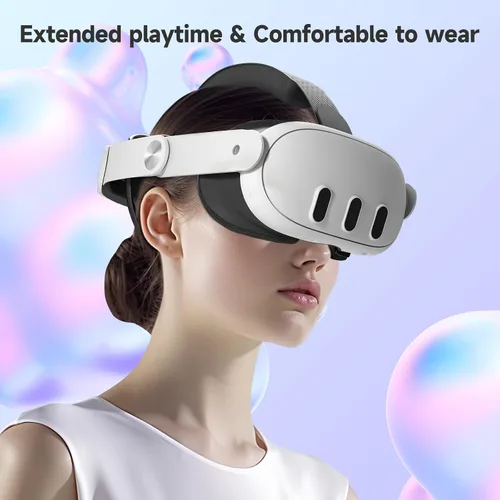 Vista 7 de Battery Head Strap for Meta Quest 3, 10000 mAh Rechargable Headstrap to Extend Playtime and Comfort for VR Headset Elite Strap Replacement