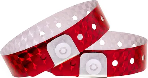 Vista 10 de OUCHAN Pulseras holográficas de plástico para fiestas, color azul, paquete de 500 pulseras de vinilo para eventos, clubes, reuniones de música