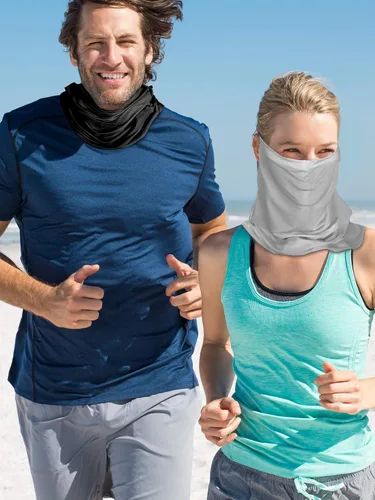 Vista 4 de 2 unidades unisex de protección solar para mujer, protección UV, bufanda facial para actividades al aire libre de verano
