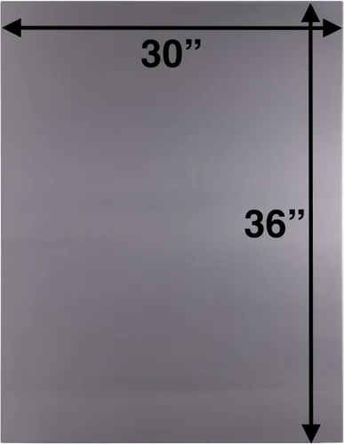 Vista 2 de Protector contra salpicaduras de acero inoxidable, 36" X 30" con bordes dobladillos