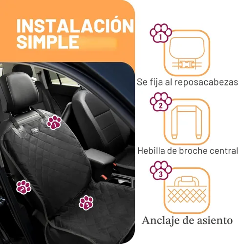 Vista 2 de Active Pets - Funda para asiento de coche para perros, protector impermeable para asiento delantero para SUV, camión y sedán, sistema de seguridad