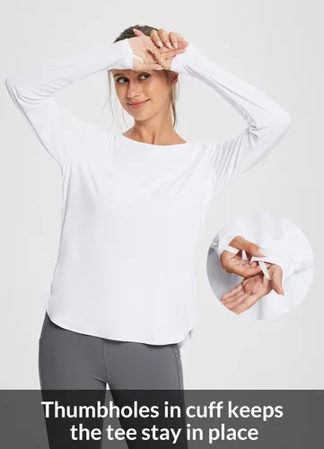 Vista 4 de BALEAF - Camisetas de sol de manga larga para mujer, con FPU 50+, para senderismo, ligeras, de secado rápido, protección contra rayos ultravioleta