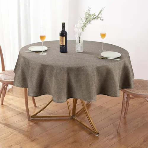 Vista 25 de AUSSPVOCT 2 manteles de lino texturizado para mesa rectangular, 52 x 70 pulgadas, mantel rectangular impermeable, lavable, tela para mesa