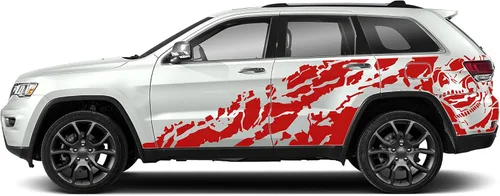 Vista 5 de Calcomanías gráficas de pesadilla lateral compatibles con Jeep Grand Cherokee (negro)