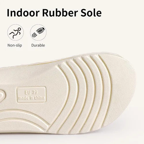 Vista 7 de Litfun Pantuflas ortopédicas para mujer, zapatos de casa con soporte de Beige