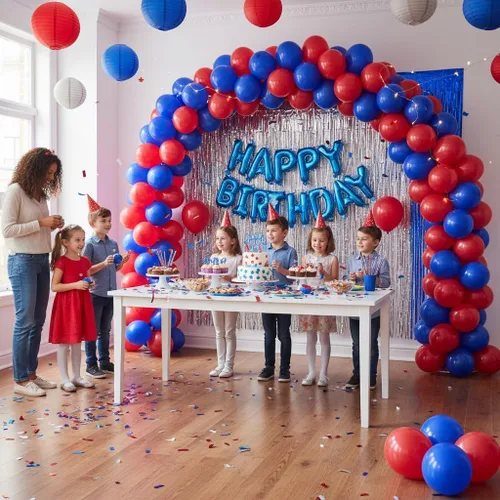 Vista 6 de TNWBA Globos de látex 100 piezas de 12 pulgadas, rojo y azul rojo azul
