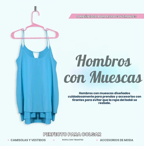 Vista 6 de Utopia Home - Perchas para niños, paquete de 20 perchas para armario de bebé de 11.5 pulgadas, color rosa bebé Perchas de plástico para bebés Se