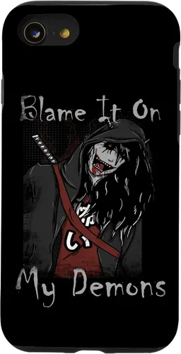 Vista 13 de Funda para iPhone 15 Blame It On My Demons - Funda de manga de anime de monstruo de terror japonés