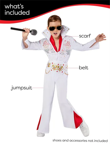 Vista 3 de Rubies Elvis Presley: Disfraz de Elvis Presley para niños, talla M
