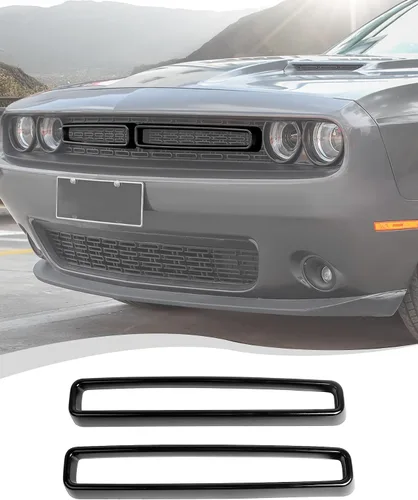 Vista 12 de Hoolcar Front Grille Radiator Grille Insert Cover Grillwork Trim Compatible with Dodge Challenger 2015-2025+, Exterior Accessories, Black, 2pcs Negro