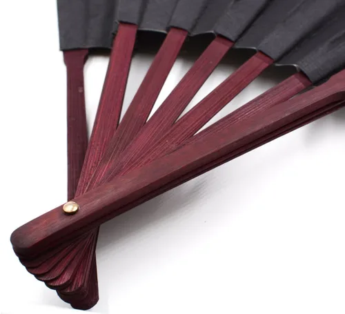 Vista 4 de Ventilador de mano plegable chino con artesanía tradicional china de 13 pulgadas