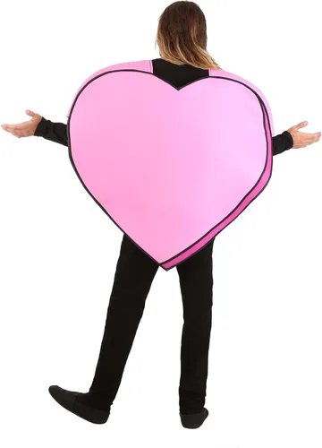 Vista 4 de Disfraz de corazón de caramelo para adultos, Rosado