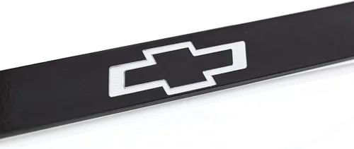 Vista 2 de Chevrolet Armazón de placa de matrícula con logotipo Chevy en metal negro