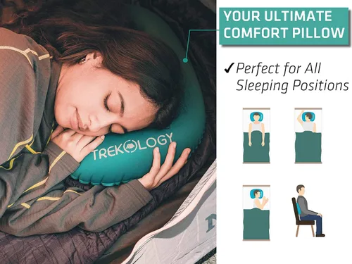 Vista 2 de ALUFT2 - Almohada inflable para campamento, almohada de camping de lujo para mochileros, almohadas de mochilero ultraligera, almohada inflable
