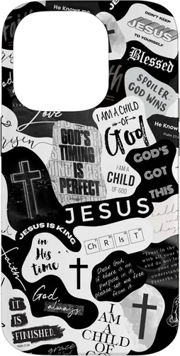 Vista 17 de Funda estética para iPhone 16 con versículos bíblicos cristianos, frases positivas