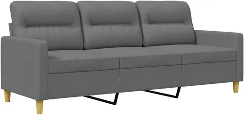 Vista 11 de vidaXL Sofá de 2 plazas gris oscuro - Cómodos asientos acolchados y cojines de respaldo - Marco de metal - Muebles modernos de sala de estar