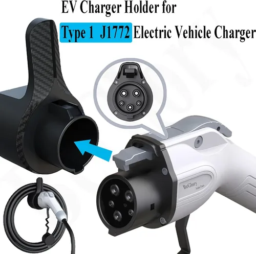 Vista 4 de Soporte para cargador de vehículo eléctrico, J1772, soporte para cargador de coche eléctrico, organizador de cables de carga, cargador EV, boquilla