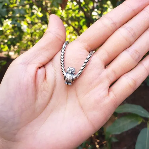 Vista 7 de Adabele 1 pieza auténtica de plata de ley 925 búho encanto sabiduría animal animal grano apto Pandora todos los demás europeos encanto pulsera