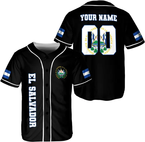 Vista 10 de Parvii Camiseta de béisbol personalizada de El Salvador Orgulloso, camiseta de El Salvador, camiseta de El Salvador, Jersey de El Salvador