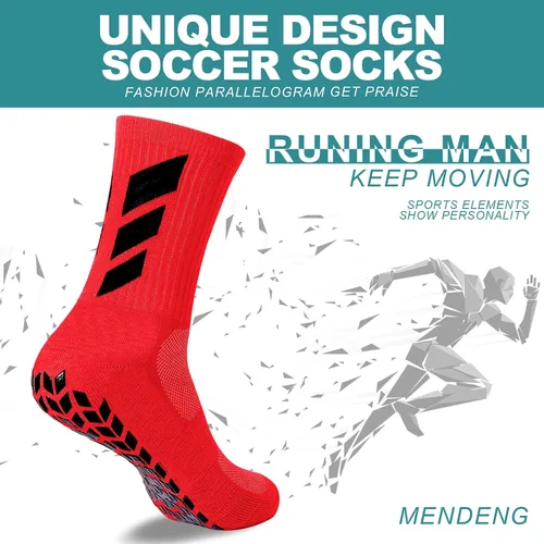 Vista 4 de MENDENG Calcetines de agarre de fútbol para hombre, antideslizantes, antideslizantes, antideslizantes, para hospital, yoga, entrenamiento, deportes