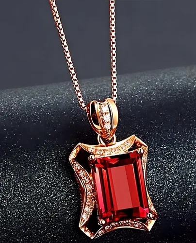 Vista 2 de Kim Carrey 18K Rose Gold Women's Necklace Natural Stone Gem Necklaces for Women Elegant Necklaces for Women Women's Jewelry Giftt