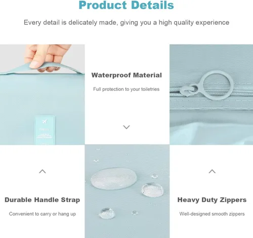 Vista 7 de Mossio Neceser colgante Organizador grande de viaje de maquillaje cosmético para hombres y mujeres con gancho resistente
