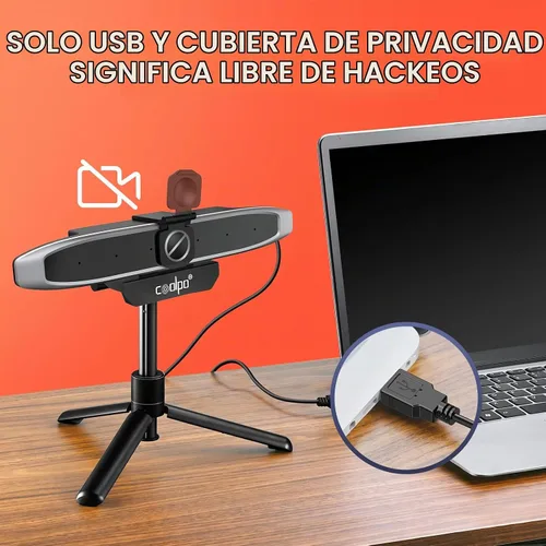 Vista 6 de COOLPO Cámara web 4K para videoconferencia, para transmisión de videoconferencias