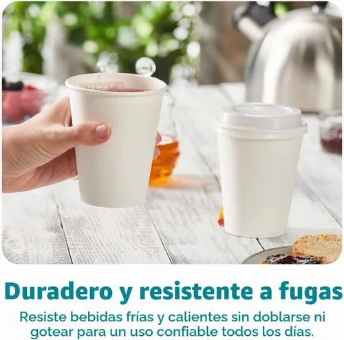 Vista 3 de GUSTO Vasos de papel blanco desechables de 12 oz [100 unidades] Tazas de café caliente