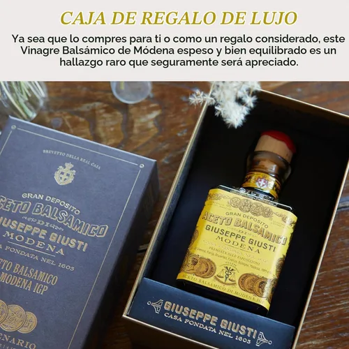 Vista 4 de Giusti 4 Medallas de Oro Vinagre Balsámico de Módena Caja - 8.45 fl oz