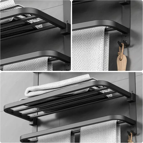 Vista 8 de CAXIMSY Toallero de 22.8 pulgadas para baño y lavabo, colgador de toallas con barras de toallas de montaje en pared, acero inoxidable 304, sin