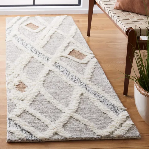 Vista 22 de SAFAVIEH Casablanca Collection - Alfombra decorativa de 2 x 3 pies, color marfil y marrón, lana marroquí hecha a mano, ideal para zonas de alto