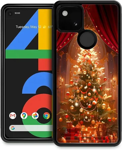 Vista 90 de Funda compatible con Google Pixel 4A 5G, Nochebuena, Google Pixel 4A 5G, delgada, suave, a prueba de golpes, TPU para mujeres y niñas, niños, funda