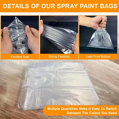Vista 3 de 50 revestimientos para vasos rociadores de pintura, bolsas de pulverización de pintura desechables de 7.8 x 11.8 pulgadas, revestimientos