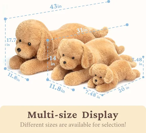 Vista 2 de IKASA Juguete de peluche grande de Labrador para perro, cachorro grande de 20 pulgadas, suave, lindo, esponjoso, peluche