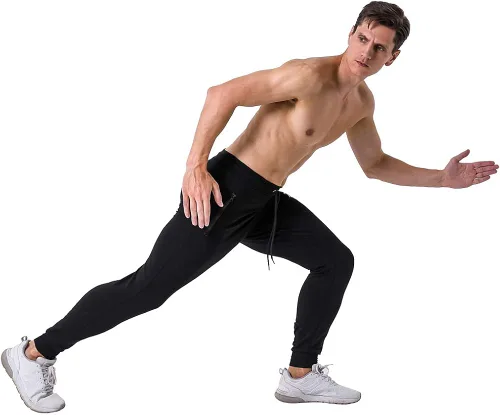 Vista 7 de Wangdo - Pantalones deportivos para hombre con bolsillos con cremallera
