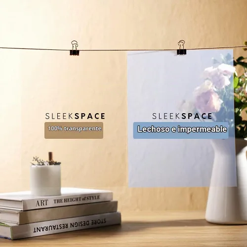 Vista 2 de Película transparente lechosa de Sleek Space para impresoras de inyección de tinta, impresión de pantalla 100% impermeable, anti-rizado
