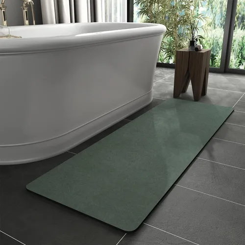 Vista 46 de MontVoo -Tapete de baño-Alfombras de baño delgadas antideslizantes para debajo de la puerta- Superficie de gamuza sintética absorbente, de secado