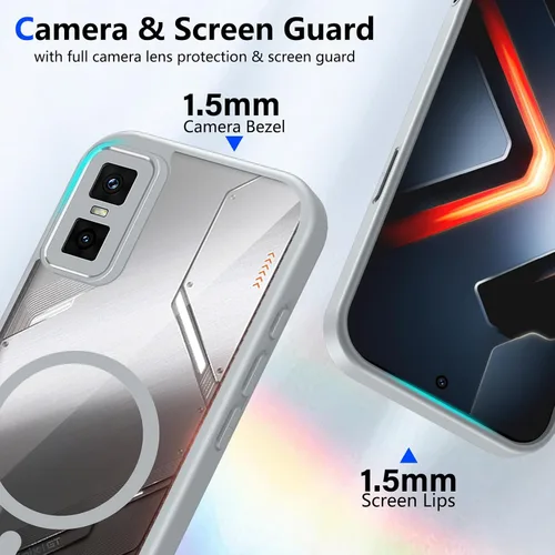 Vista 120 de Funda magnética transparente compatible con Xiaomi 17T, color negro 2 en 1 PC + TPU cubierta de teléfono a prueba de golpes, carcasa protectora