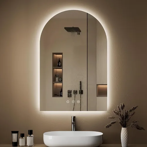 Vista 20 de Espejo de baño con iluminación LED arqueada de 24 x 30 pulgadas con luces