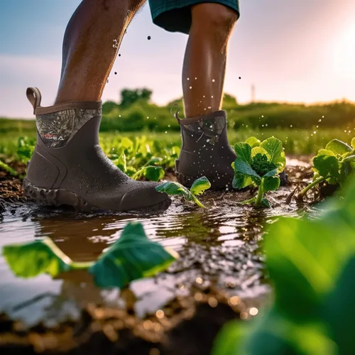 Vista 6 de HISEA Botas de goma para hombre, botas de lluvia impermeables para exteriores, para césped y jardín