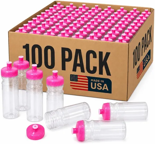 Vista 10 de Rolling Sands Botellas de agua reutilizables a granel, paquete de 100 botellas de agua deportivas de 24 onzas, fabricadas en Estados Unidos, sin Rojo