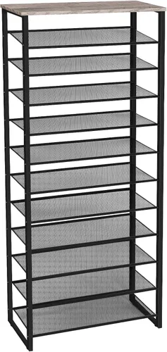 Vista 12 de HOOBRO - Zapatero de 10 niveles, organizador de almacenamiento de zapatos de 23.6" L, estante de zapatos de gran capacidad para entrada de puerta