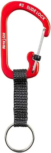 Vista 11 de Nite Ize SlideLock Llavero, Llavero Mosquetón con Bloqueo de Aluminio con Correa, Azul