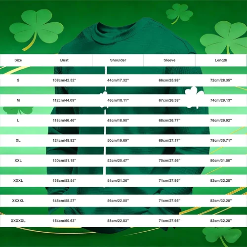 Vista 3 de Camisetas del Día de San Patricio para hombre, camiseta de manga larga para hombre, camiseta de trébol irlandés verde a la moda, camiseta que