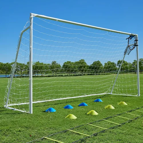 Vista 9 de Porterías de fútbol para patio trasero, portería de fútbol de 12x6 pies, grande 10x6.5 pies, 8x6 pies, 6x4 pies, porterías de fútbol para jóvenes