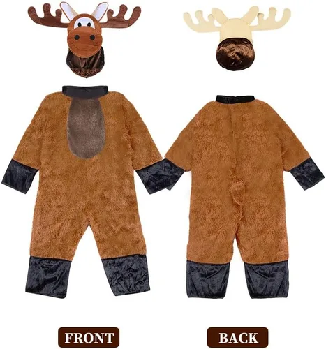 Vista 6 de Seasons Disfraz de Navidad de reno, disfraz unisex de animal de ciervo