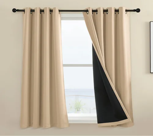 Vista 56 de Rutterllow - Cortinas 100% opacas, paneles de cortina con ojales, aislamiento térmico y bloqueo de luz para habitación y sala de estar